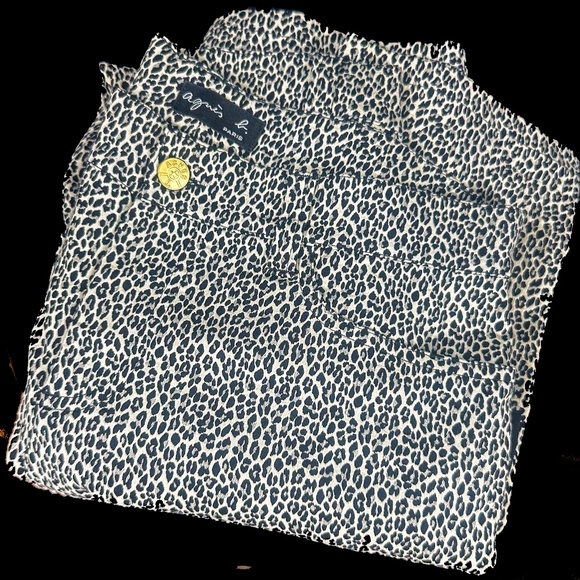 Like New Agnes B. leopard print pants Size 40 - Picture 1 of 4
